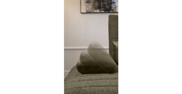 CloseUp von Carryhome ECKSOFA Olivgrün Webstoff.