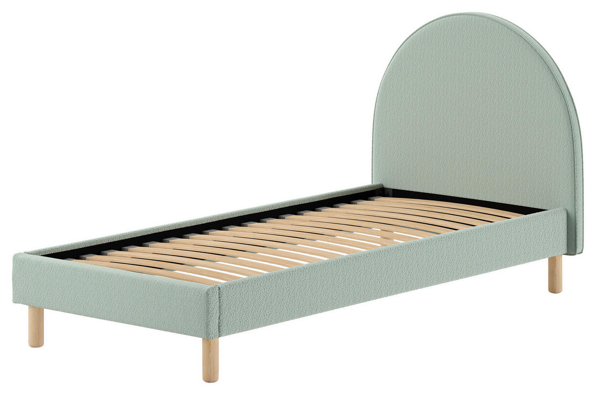 KINDER-/JUNIORBETT - Naturfarben/Grün, ROMANTIK / LANDHAUS, Holz/Textil (90/200cm) - MID.YOU