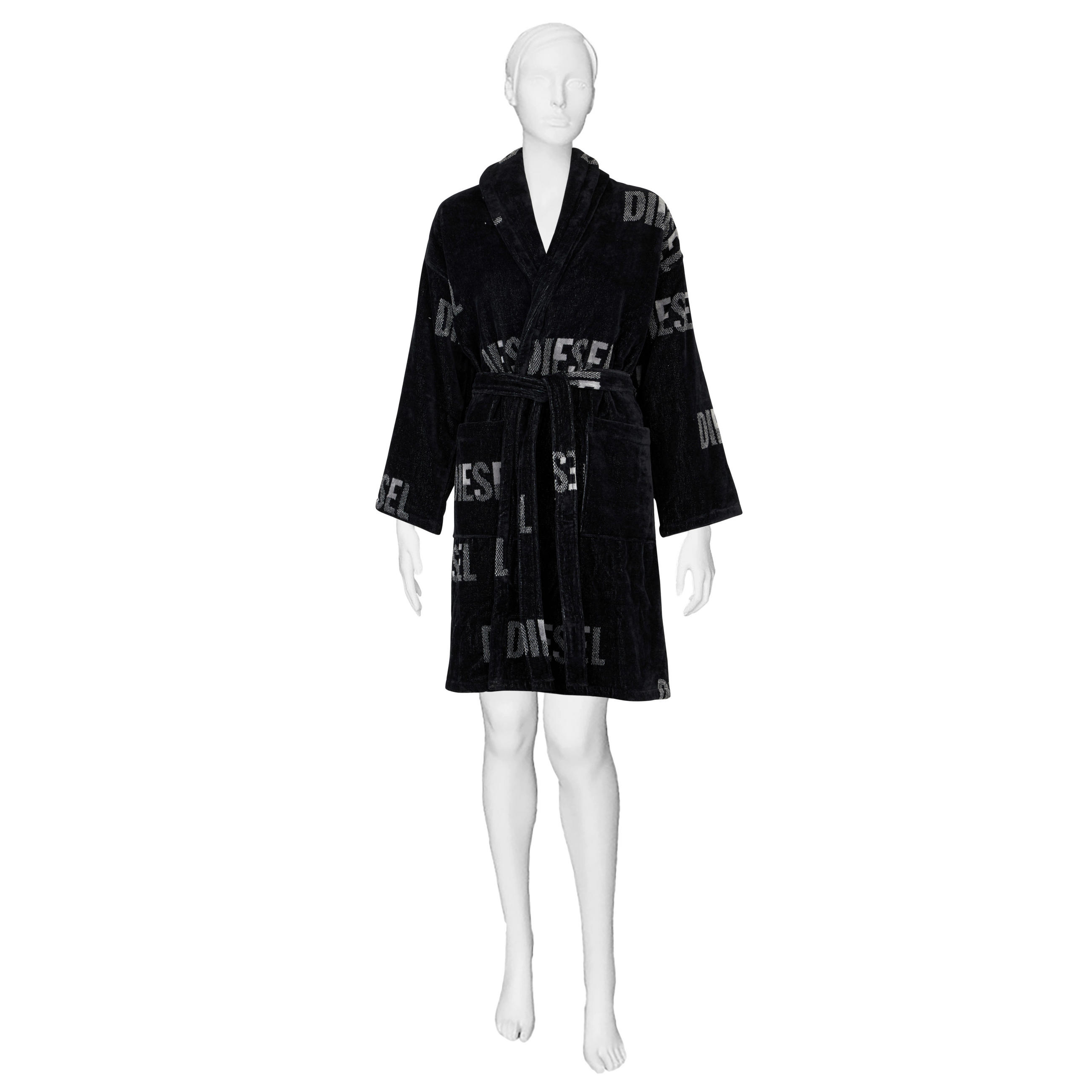 BADEMANTEL S/M Unisex  - Schwarz, Basics, Textil (S/Mnull) - Diesel