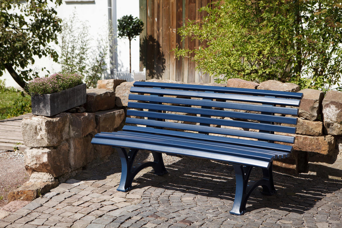 GARTENBANK 150/80/64 cm   - Blau, Basics, Kunststoff (150/80/64cm) - Modante