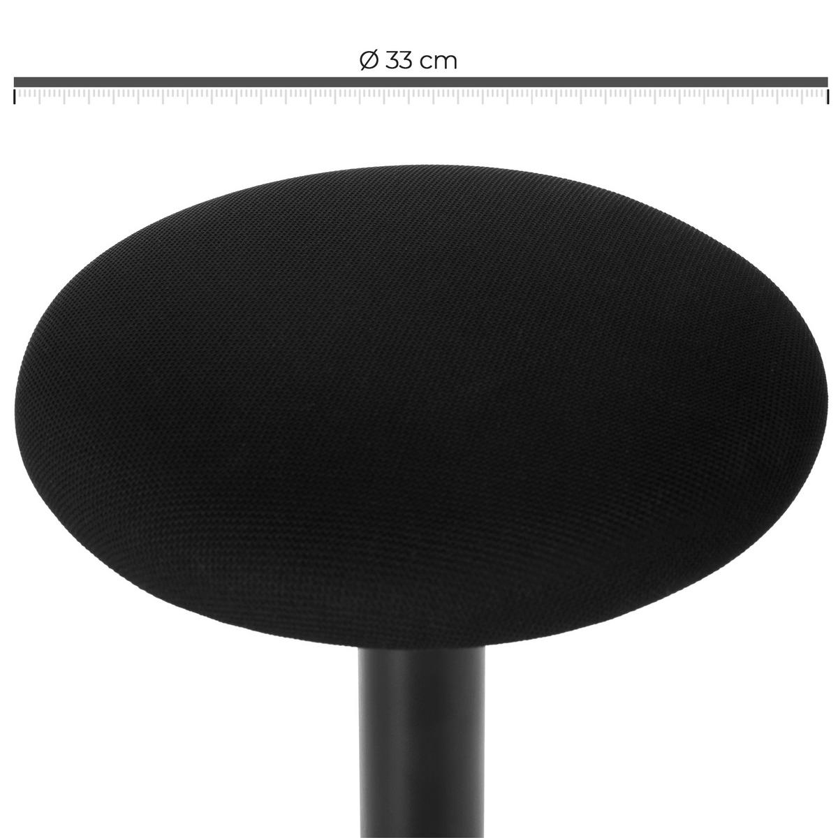 HOCKER in Metall, Kunststoff, Textil Schwarz  - Schwarz, Basics, Kunststoff/Textil (36/50/36cm)