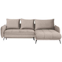 ECKSOFA Beige Flachgewebe  - Beige/Schwarz, Design, Textil/Metall (273/180cm) - Hom`in