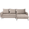 ECKSOFA  in Flachgewebe Beige   - Beige/Schwarz, Design, Textil/Metall (273/180cm) - Hom`in