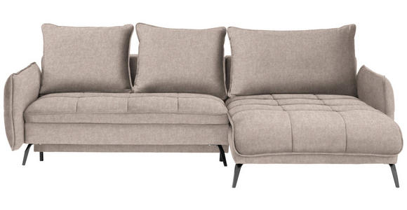 ECKSOFA  in Flachgewebe Beige   - Beige/Schwarz, Design, Textil/Metall (273/180cm) - Hom`in