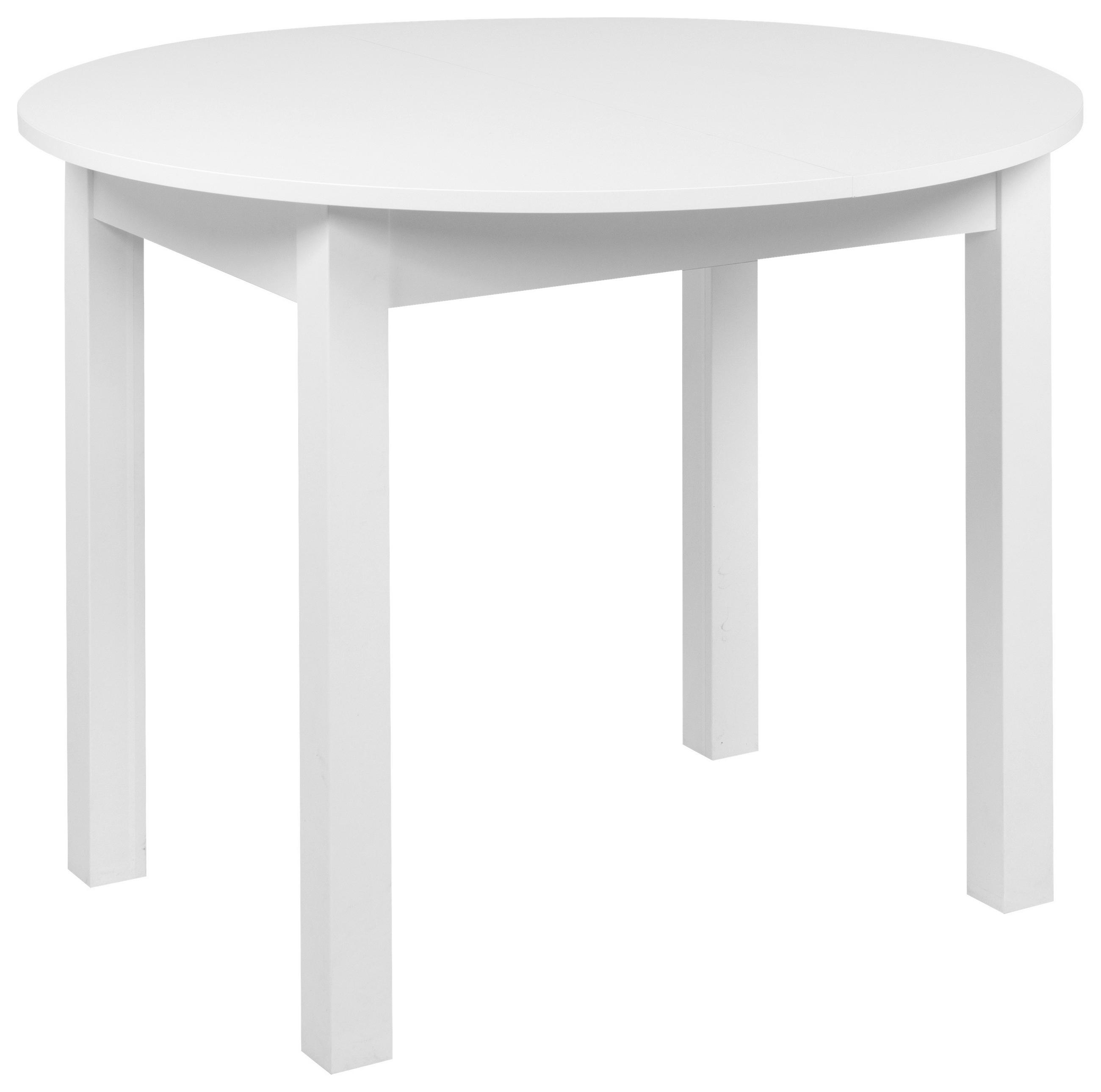 ESSTISCH Weiß rund  ausziehbar  - Weiß, Basics, Holzwerkstoff (100/75cm) - MID.YOU