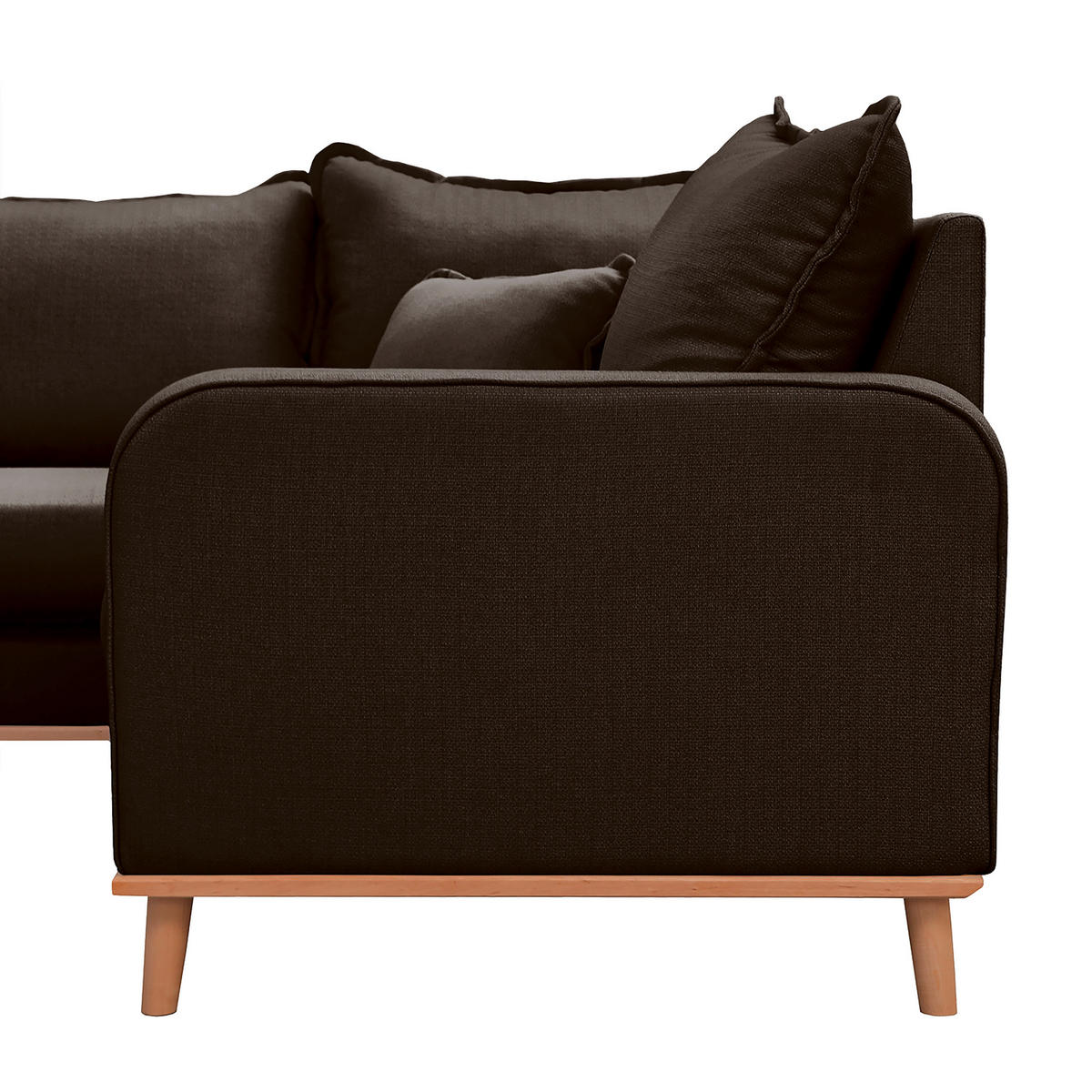 WOHNLANDSCHAFT Dunkelbraun  - Wengefarben/Dunkelbraun, Design, Holz/Textil (170/296/167cm) - Livetastic