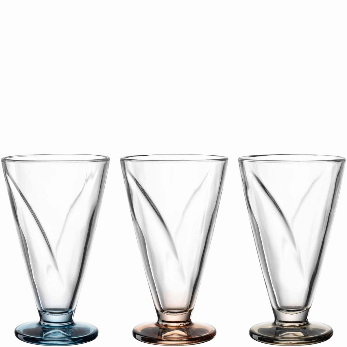 DESSERTSCHALE  - Taupe/Blau, Design, Glas (9,3/16/9,3cm) - Leonardo
