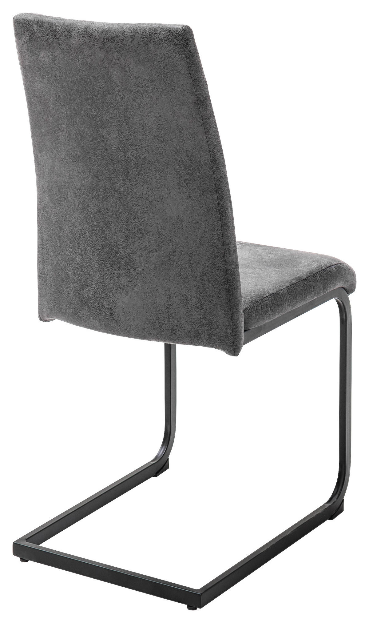 SCHWINGSTUHL  in Eisen Lederlook  - Anthrazit/Schwarz, Design, Textil/Metall (42/94/60cm) - Ti'me
