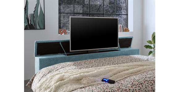 BOXSPRINGBETT 180/200 cm  in Blau  - Blau, KONVENTIONELL, Textil (180/200cm) - Carryhome