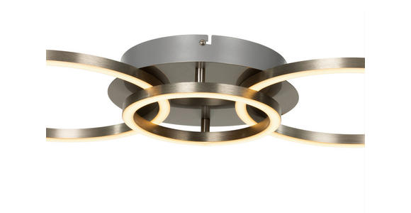 LED-DECKENLEUCHTE Giga 68/30/7,5 cm  - Nickelfarben, Basics, Kunststoff/Metall (68/30/7,5cm) - Novel