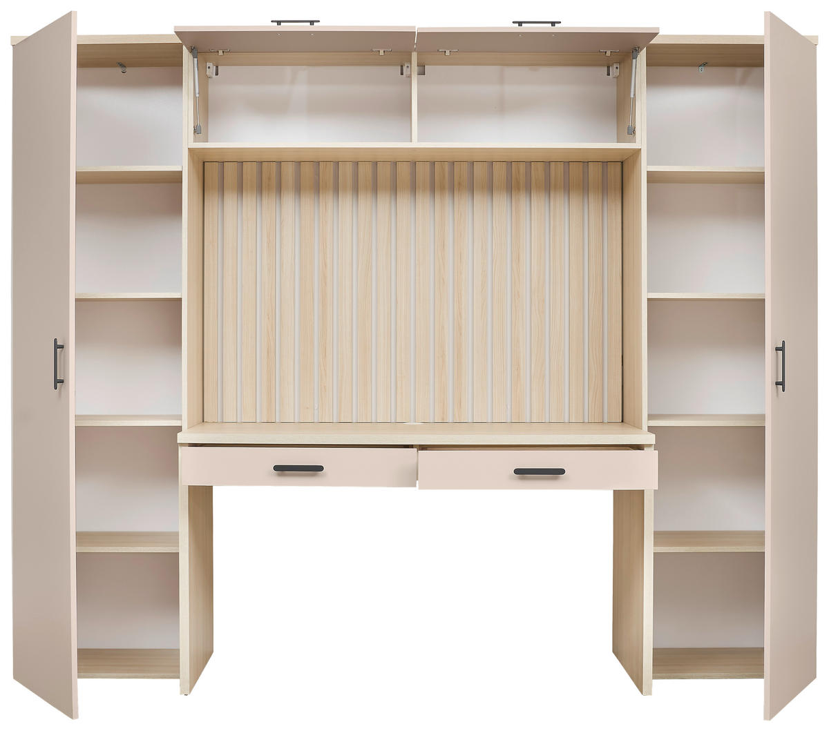 Bürokombination - Kaschmir/Eichefarben, MODERN, Holzwerkstoff (250/200/60cm) - MID.YOU