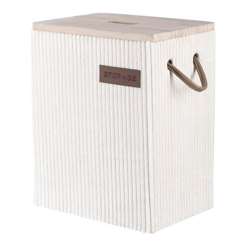 KÔŠ NA BIELIZEŇ, béžová - béžová, Konventionell, textil (35/43/25cm)