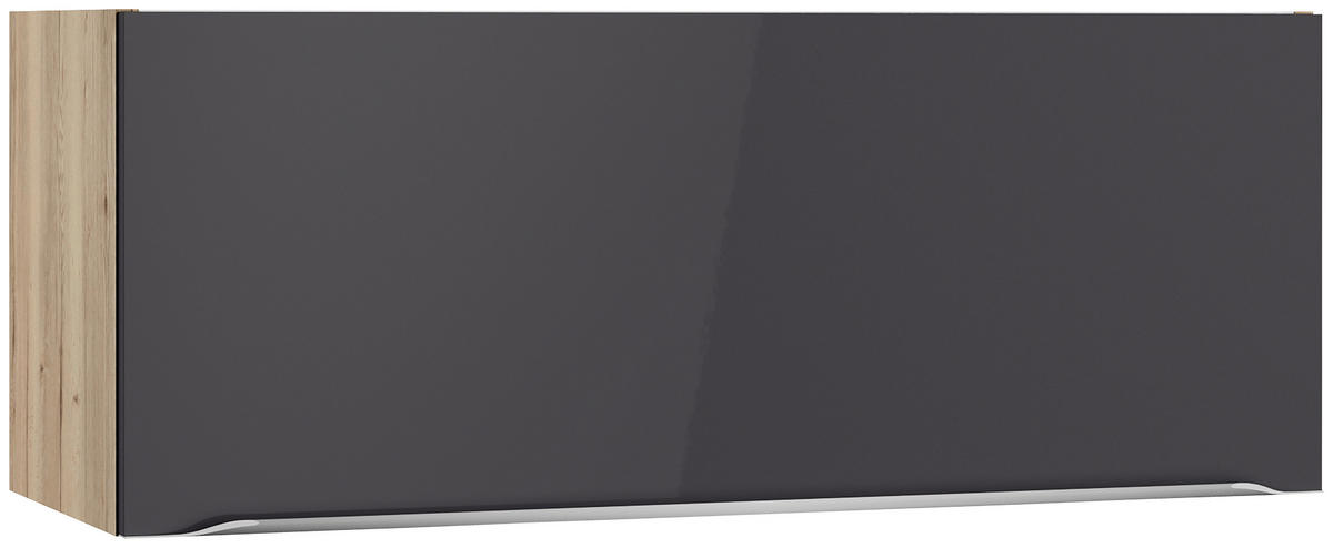 ECKKÜCHE 200/270 cm  in Anthrazit, Eichefarben  - Edelstahlfarben/Eichefarben, Basics, Holzwerkstoff/Metall (200/270cm) - Optifit