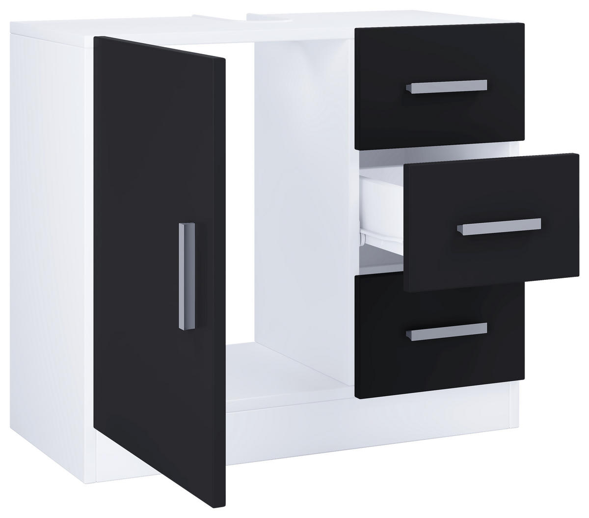 TVÄTTSTÄLLSUNDERSKÅP 63/55,8/30 cm  - vit/svart, Modern, trämaterial/plast (63/55,8/30cm) - MID.YOU
