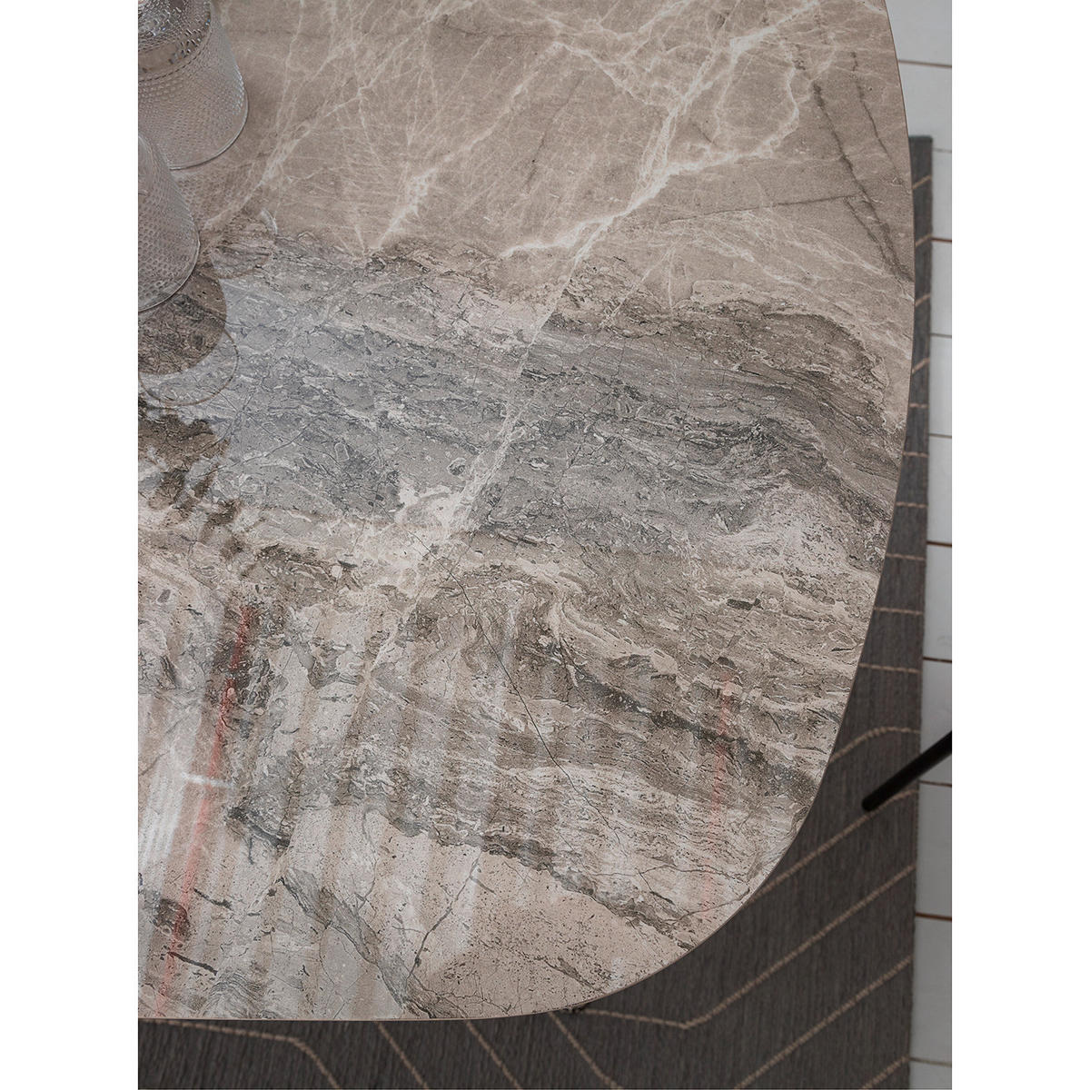 MATBORD i metall, glas, keramik 175/85/75 cm   - svart/grå, Modern, metall/glas (175/85/75cm) - Novel