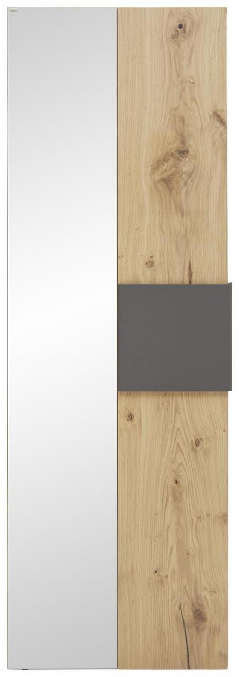 GARDEROBENSCHRANK  in 65,2/197,1/43,5 cm  - Eichefarben/Anthrazit, Natur, Holz/Metall (65,2/197,1/43,5cm) - Voglauer