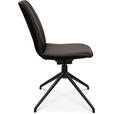 STUHL  in Aluminium Echtleder pigmentiert Metall, Leder  - Dunkelbraun/Schwarz, Design, Leder/Metall (46/81,5-84,5/55cm) - Johann Jakob