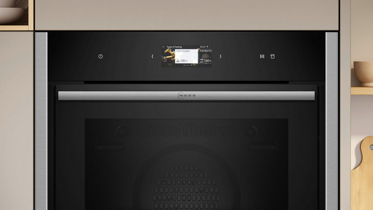 EINBAUBACKOFEN B64VS31N0  - Edelstahlfarben/Schwarz, Basics, Metall (59,6/59,5/54,8cm) - Neff
