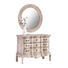 KOMMODE Mangoholz massiv Weiß - Weiß/Braun, KONVENTIONELL, Glas/Holz (115/90/45cm) - Ambia Home