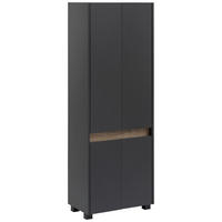 HOCHSCHRANK 56,9/164,5/33 cm  - Eichefarben/Anthrazit, MODERN, Holzwerkstoff/Kunststoff (56,9/164,5/33cm) - home24