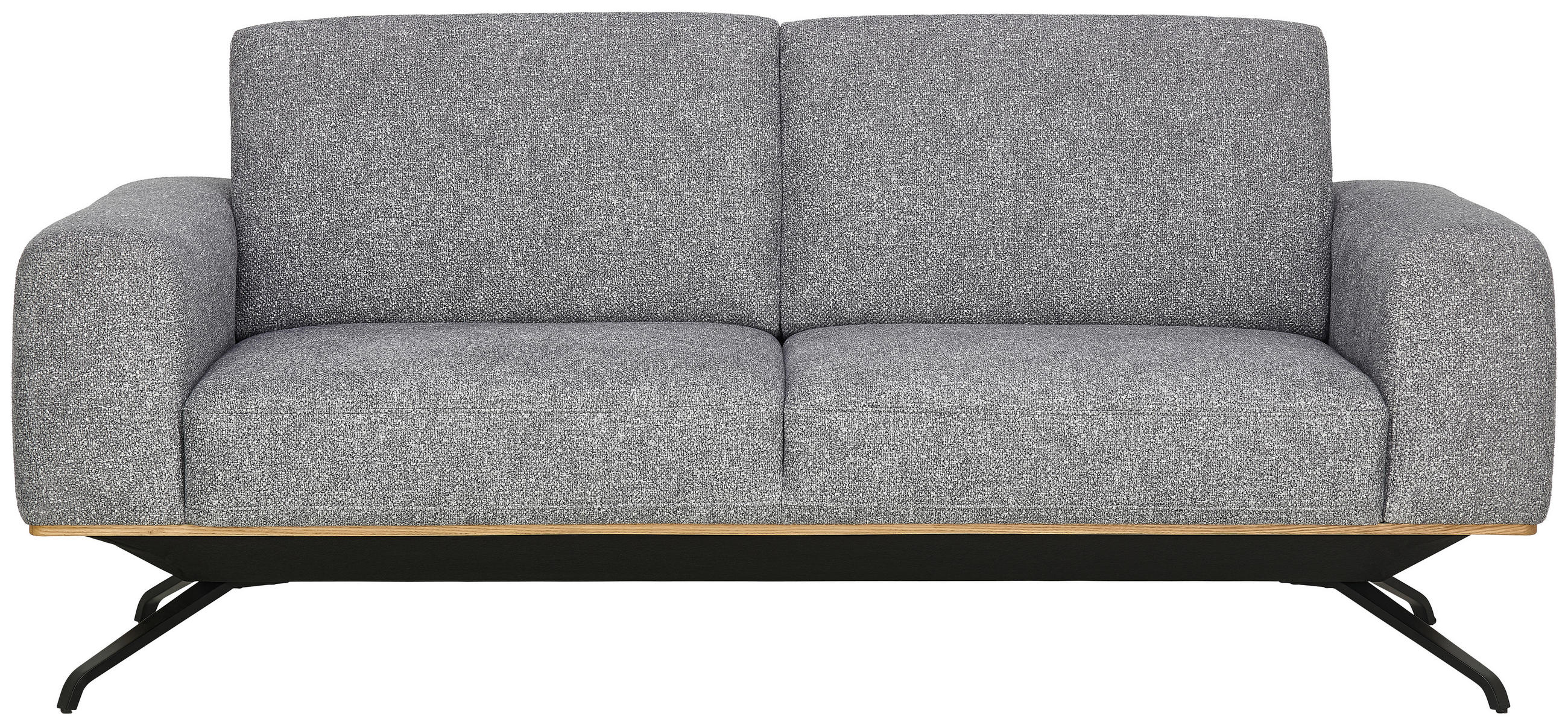 3-SITZER-SOFA Struktur Grau  - Schwarz/Grau, Design, Holz/Textil (196/85-104/95cm) - Novel