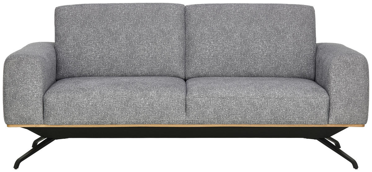 3-SITZER-SOFA Struktur Grau  - Schwarz/Grau, Design, Holz/Textil (196/85-104/95cm) - Novel