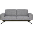 3-SITZER-SOFA Struktur Grau  - Schwarz/Grau, Design, Holz/Textil (196/85-104/95cm) - Novel