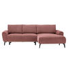 ECKSOFA in Webstoff Koralle  - Koralle/Schwarz, Design, Textil/Metall (272/170cm) - Welnova