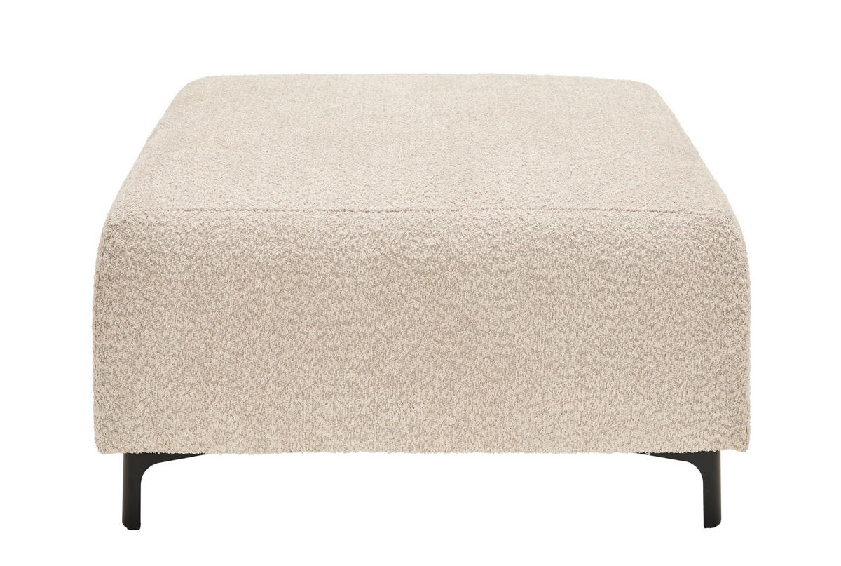 HOCKER Chenille Beige  - Beige/Schwarz, KONVENTIONELL, Textil/Metall (99/46/77cm) - Carryhome