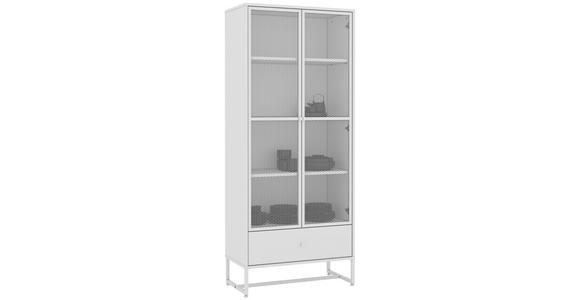 VITRINE in Weiß - Weiß, MODERN, Holzwerkstoff/Metall (80/191/41cm) - Novel