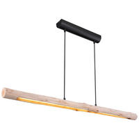LED-HÄNGELEUCHTE 120/8/150 cm    - Schwarz/Naturfarben, Design, Holz/Holzwerkstoff (120/8/150cm) - Novel