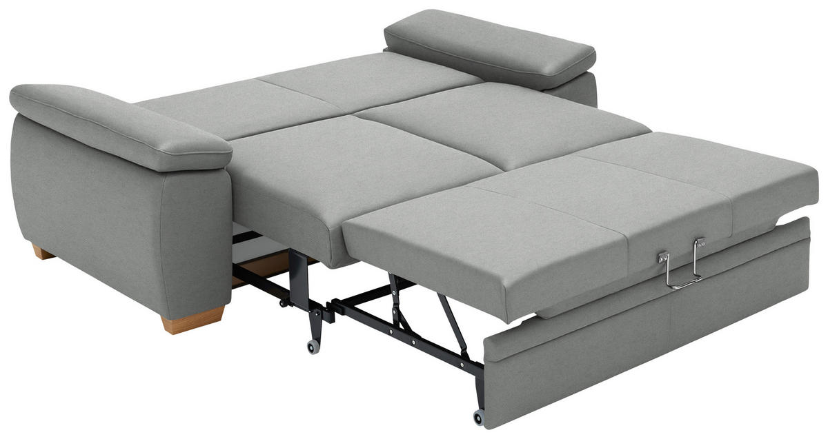 SCHLAFSOFA  in Chenille Grau  - Grau, KONVENTIONELL, Holz/Textil (166/90/100cm) - Beldomo Style