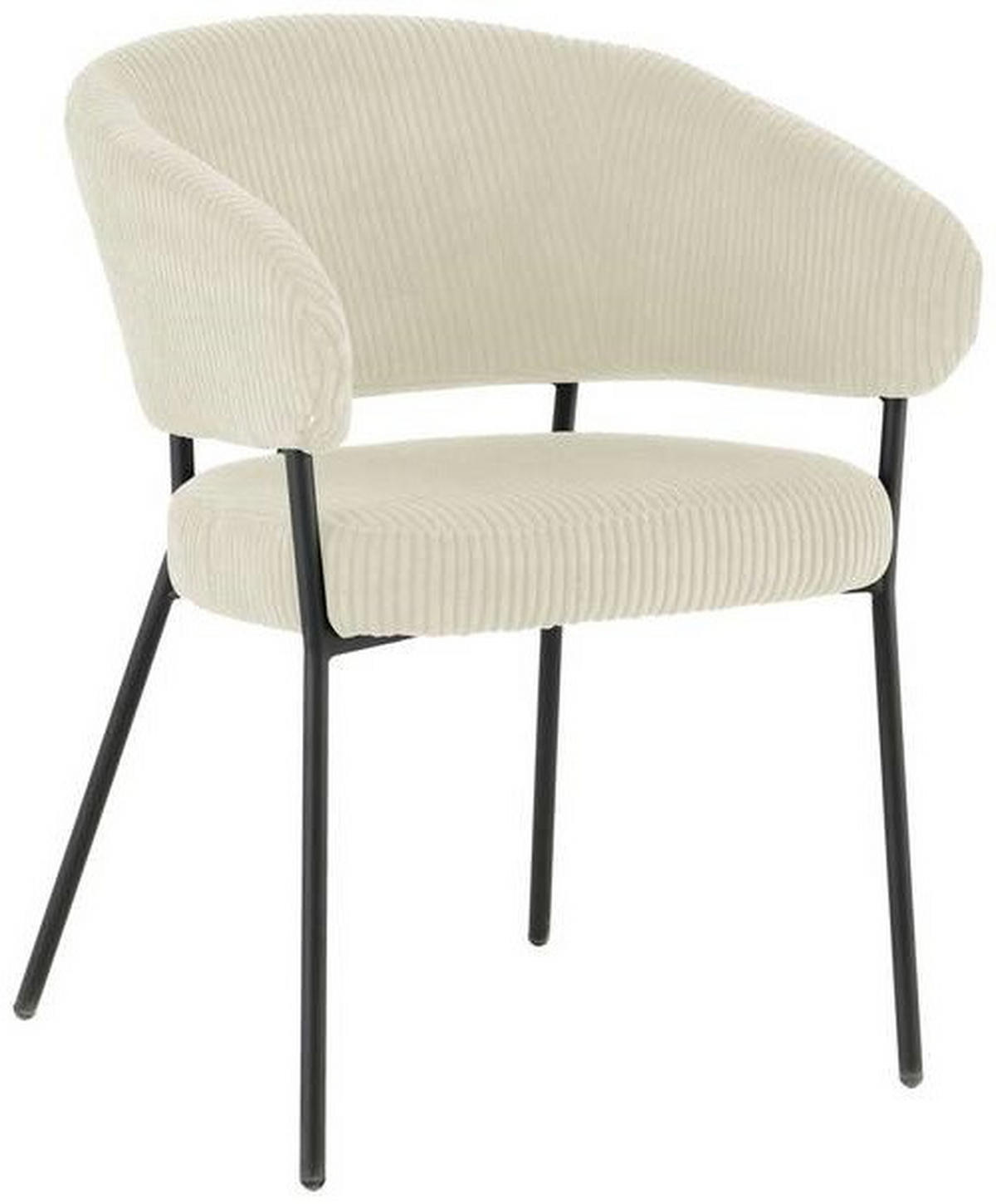 ARMLEHNSTUHL  in Eisen Cord  - Beige/Schwarz, LIFESTYLE, Holz/Textil (60/81/60cm) - Livetastic