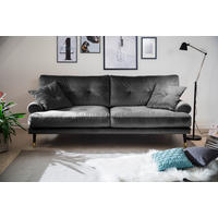 3-SITZER-SOFA TOKIO-3S SOFA Samt Anthrazit  - Anthrazit, MODERN, Textil (220/89/100cm) - MID.YOU