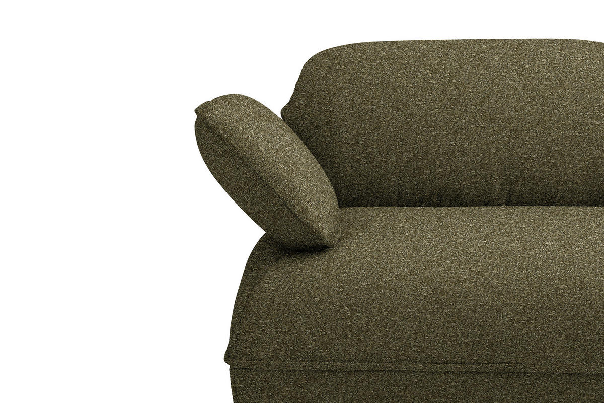ECKSOFA Chenille Grün  - Schwarz/Grün, Design, Kunststoff/Textil (343/154cm) - Koinor