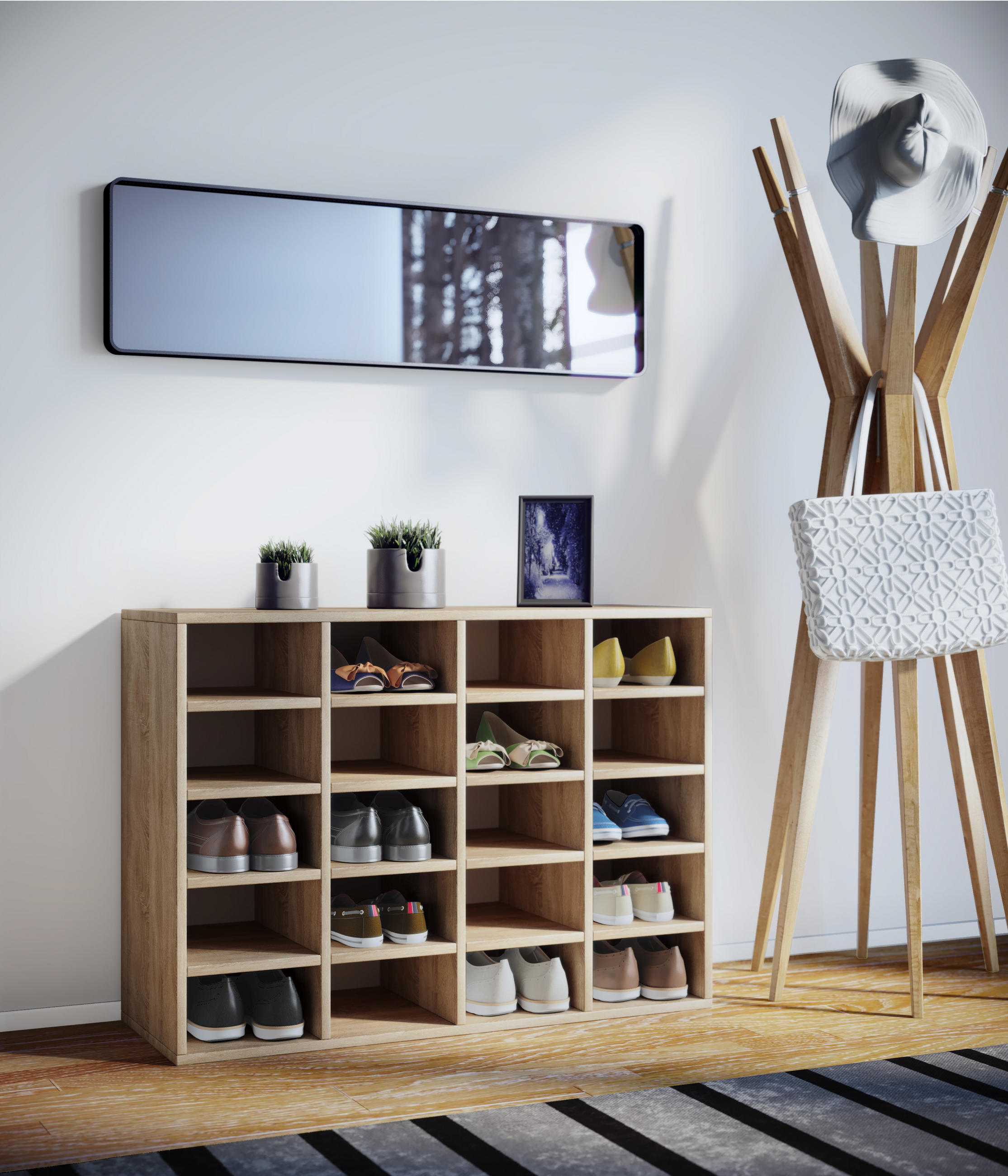 SCHUHREGAL 92/67/33 cm  - Eichefarben, KONVENTIONELL, Holzwerkstoff (92/67/33cm) - MID.YOU