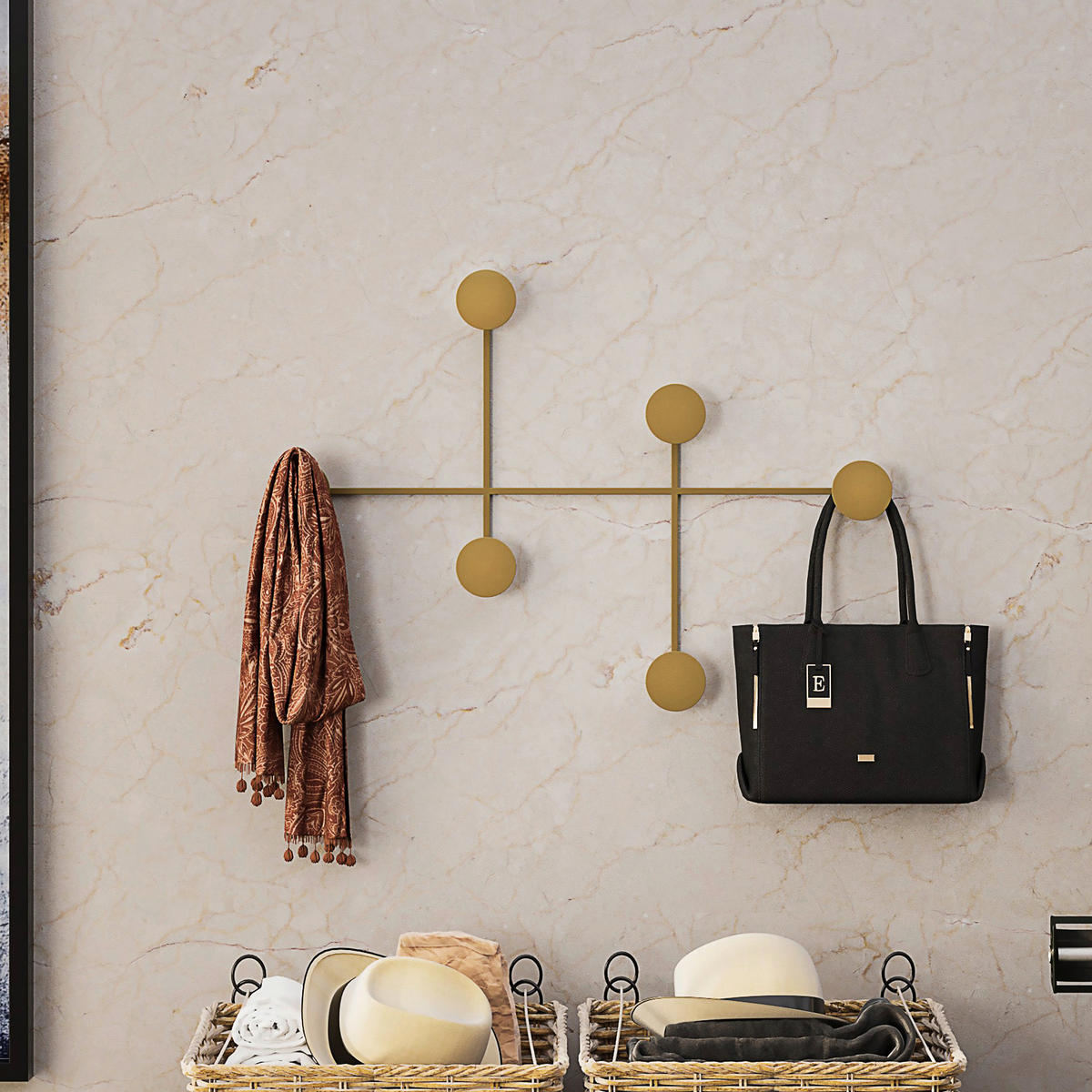 WANDGARDEROBE - Goldfarben, LIFESTYLE, Metall (82/60/10cm)