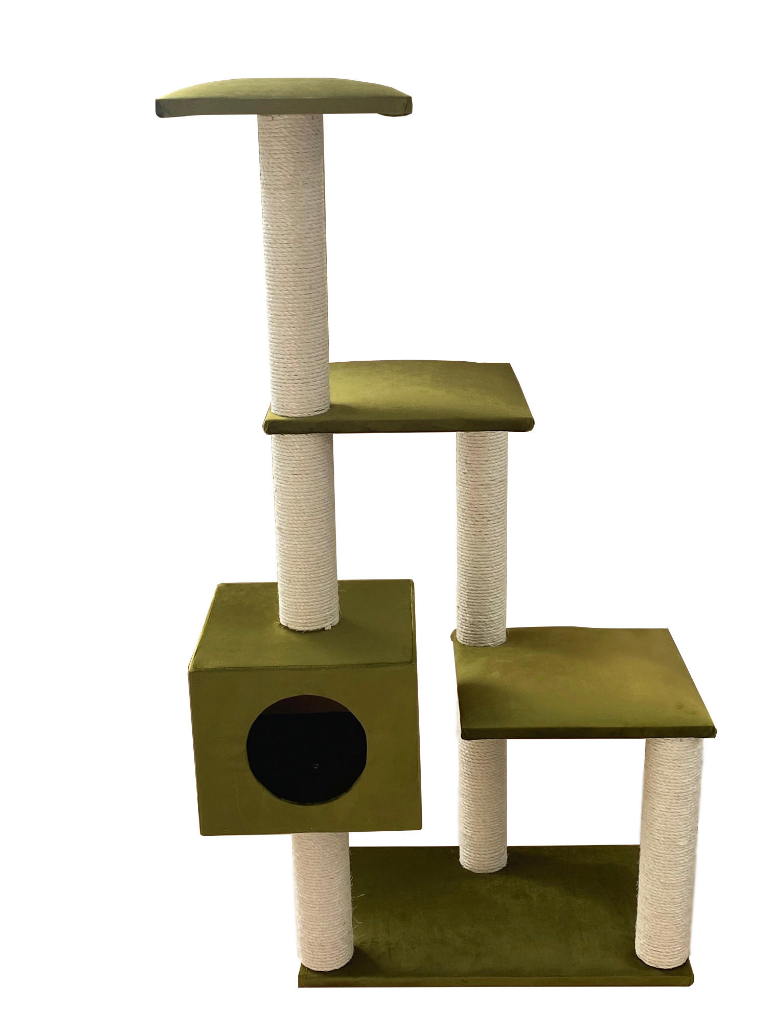 KRATZBAUM - Olivgrün, Holzwerkstoff/Textil (72/48/133cm)