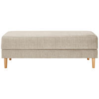 HOCKER Velours Beige  - Beige/Naturfarben, MODERN, Holz/Textil (135/48/57cm) - Max Winzer