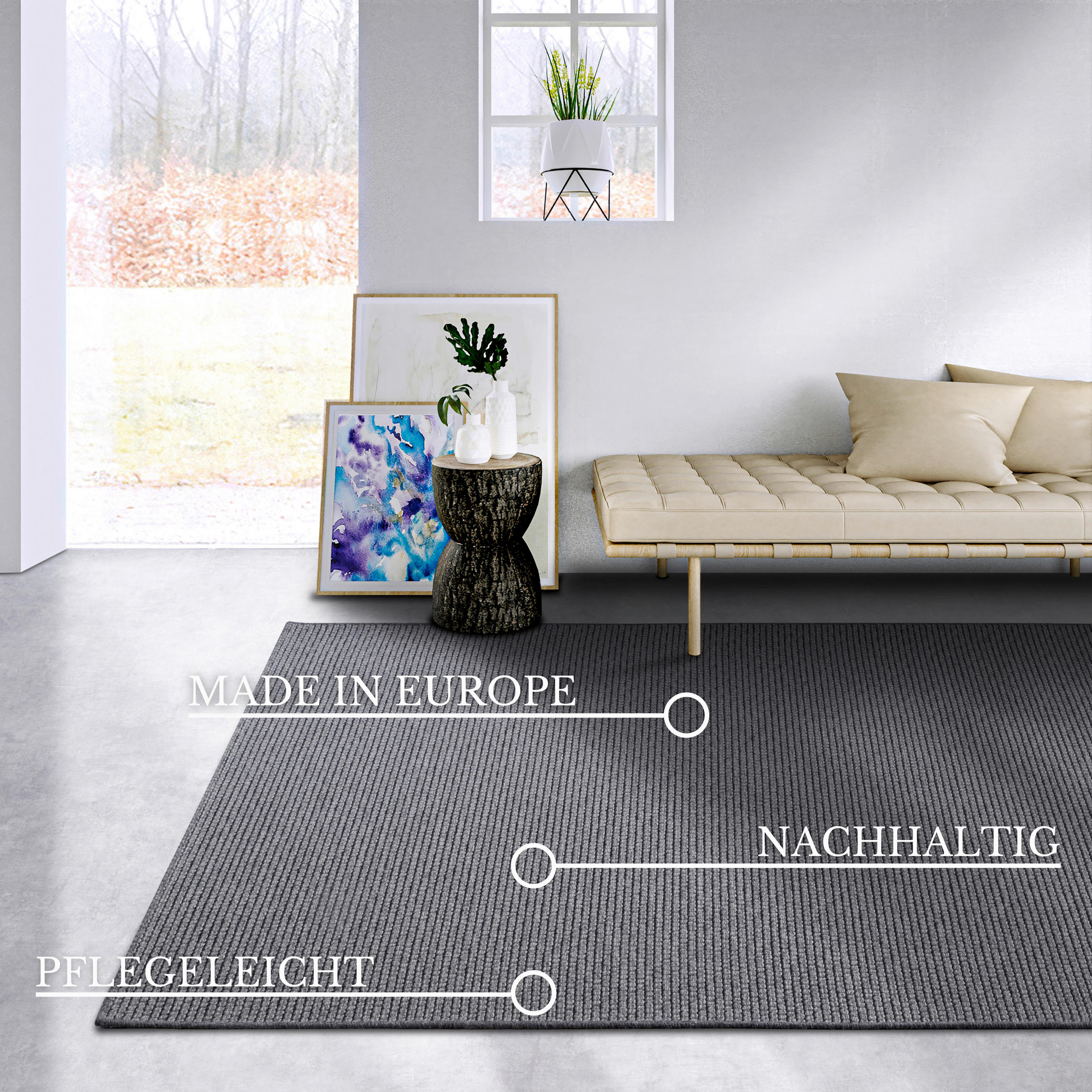 WEBTEPPICH 160/230 cm Kollektion 1843 Dunkelgrau, Beige  - Dunkelgrau/Beige, Basics, Kunststoff/Textil (160/230cm) - Villeroy & Boch