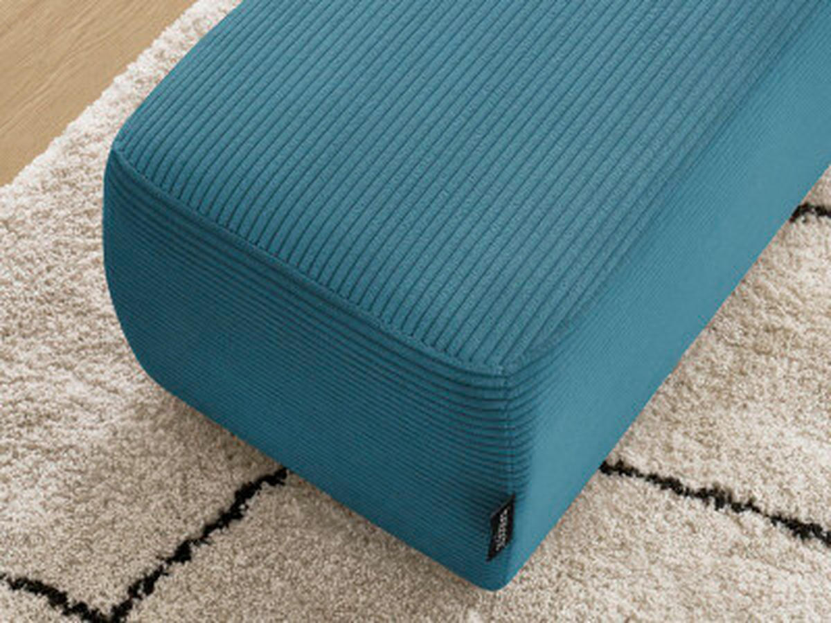HOCKER ATILLA Cord Hellblau  - Schwarz/Hellblau, MODERN, Kunststoff/Textil (92/44/48cm)