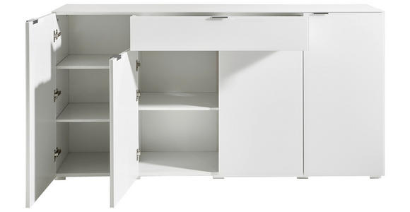 SIDEBOARD 180/92/42 cm in Weiß - Chromfarben/Weiß, Design, Glas/Holzwerkstoff (180/92/42cm) - Novel