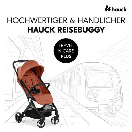 BUGGY TRAVEL N CARE PLUS  - Rostfarben/Schwarz, Basics, Textil/Metall (81/51,5/105cm) - Hauck