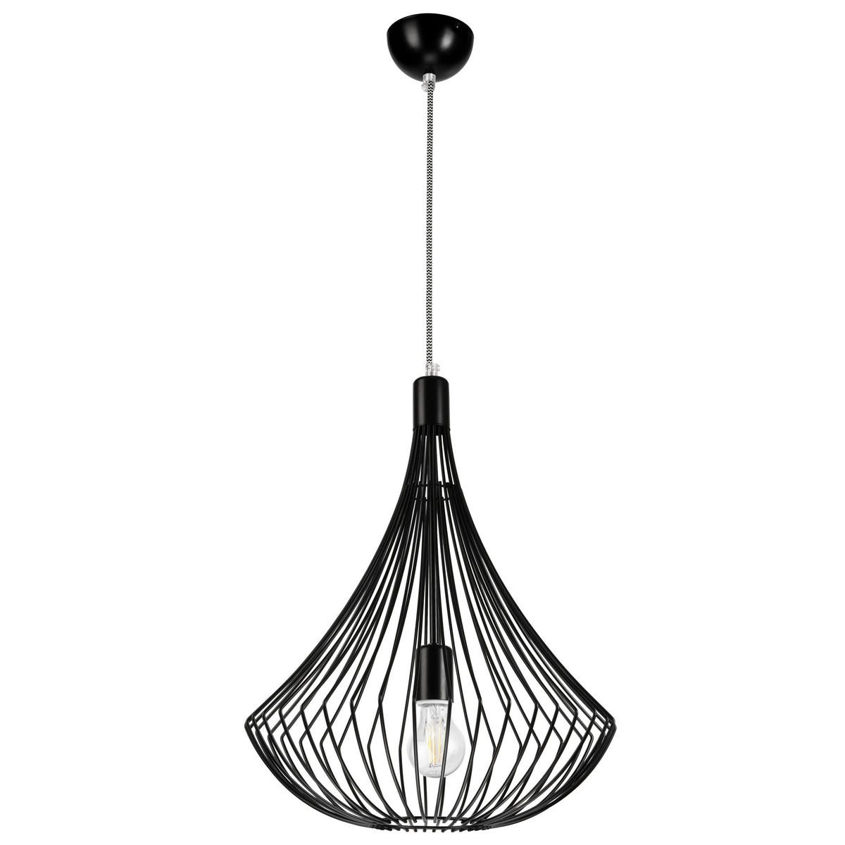 PENDELLEUCHTE Balerina 90/38/40 cm   - Schwarz, Design, Metall (90/38/40cm)