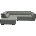 ECKSOFA in Feincord Grau  205/284 cm  - Schwarz/Grau, Design, Kunststoff/Textil (205/284cm) - Xora