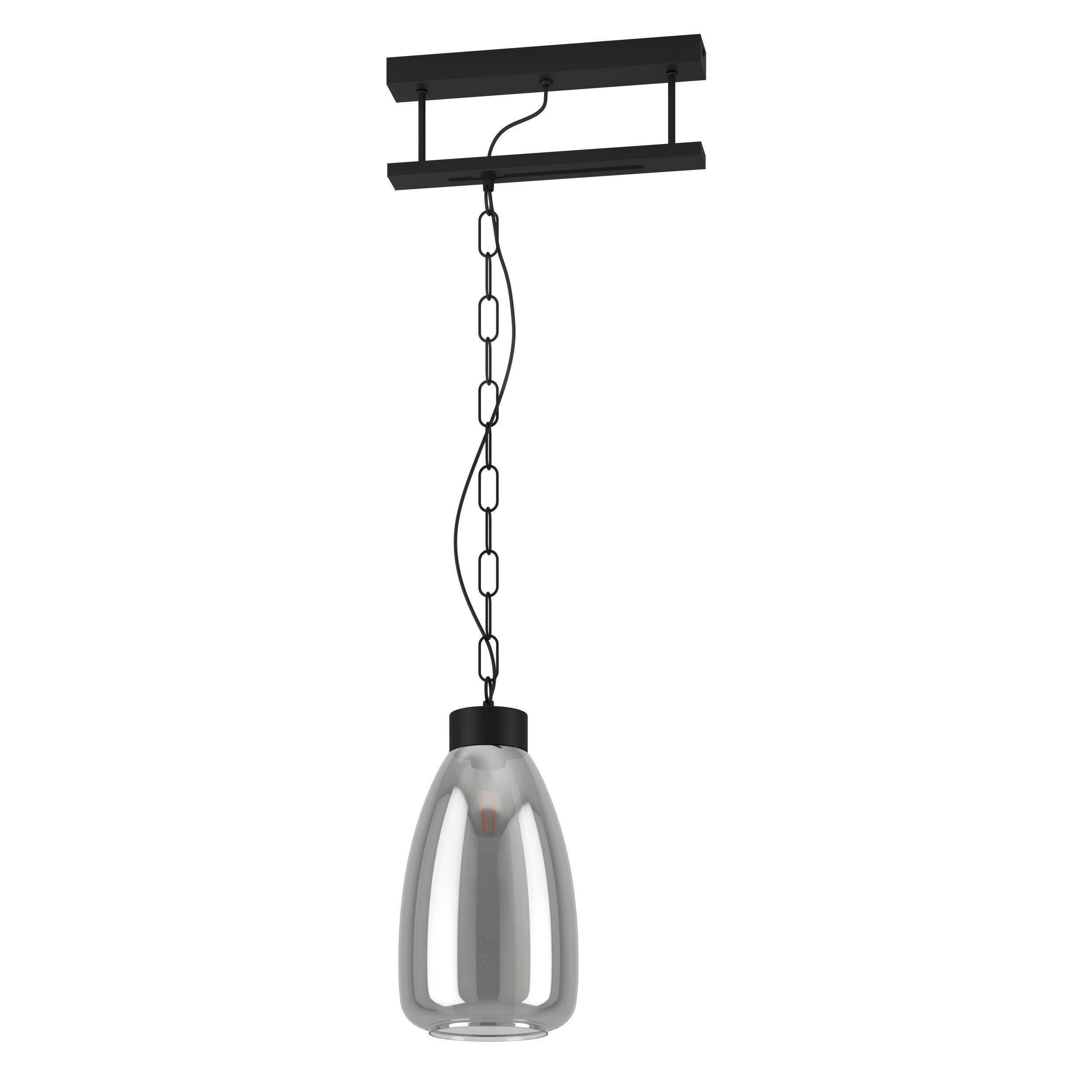 HÄNGELEUCHTE 35/20/108,5 cm    - Transparent/Schwarz, Design, Glas/Metall (35/20/108,5cm) - Eglo