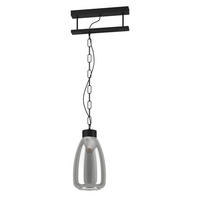 HÄNGELEUCHTE 35/20/108,5 cm    - Transparent/Schwarz, Design, Glas/Metall (35/20/108,5cm) - Eglo