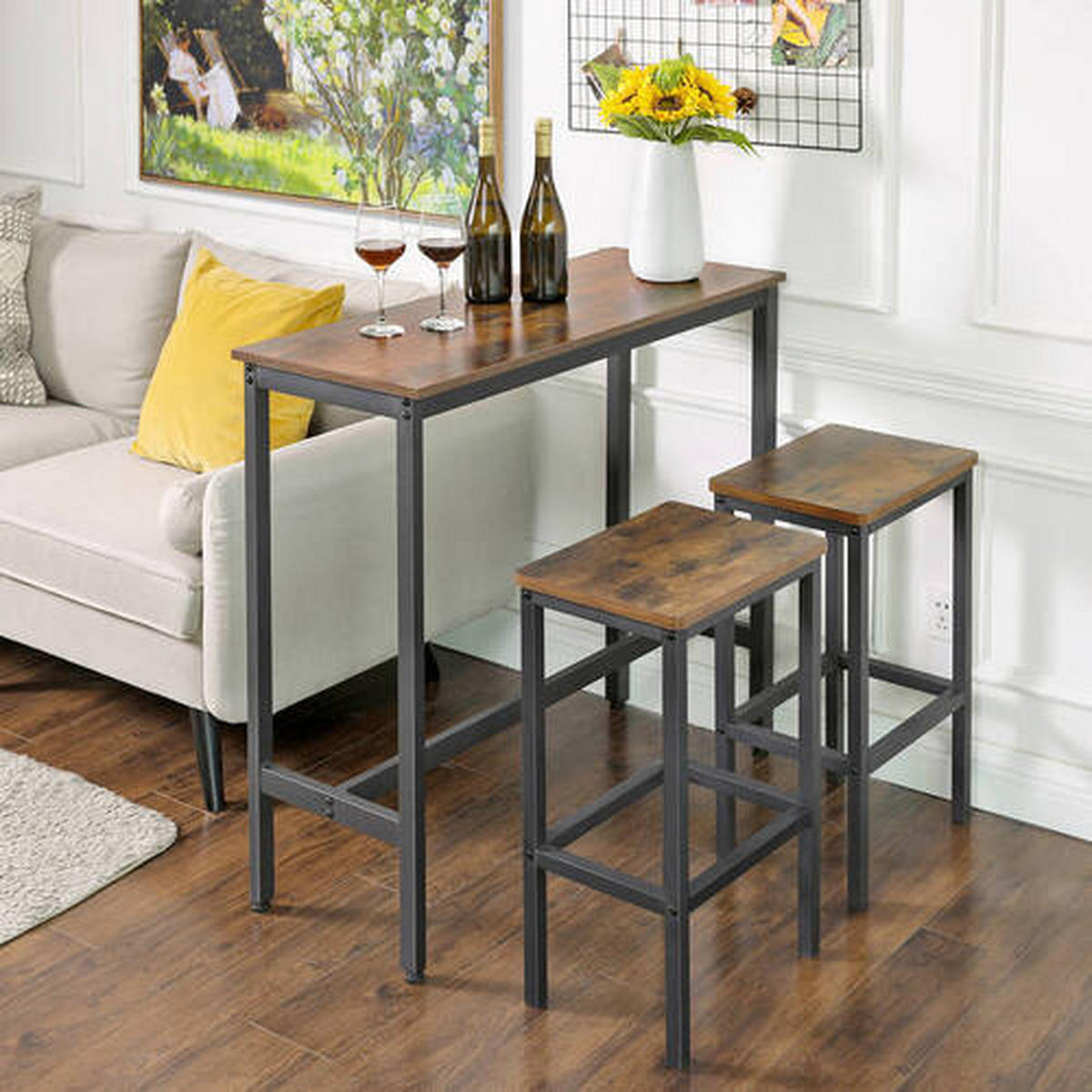BARTISCH in Metall, Holzwerkstoff 100/40/90 cm   - Schwarz/Braun, Trend, Holzwerkstoff/Metall (100/40/90cm) - Boxxx