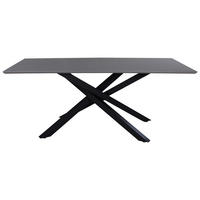 ESSTISCH furniert rechteckig Schwarz  - Schwarz, Design, Holzwerkstoff/Metall (180/90/76cm) - Livetastic