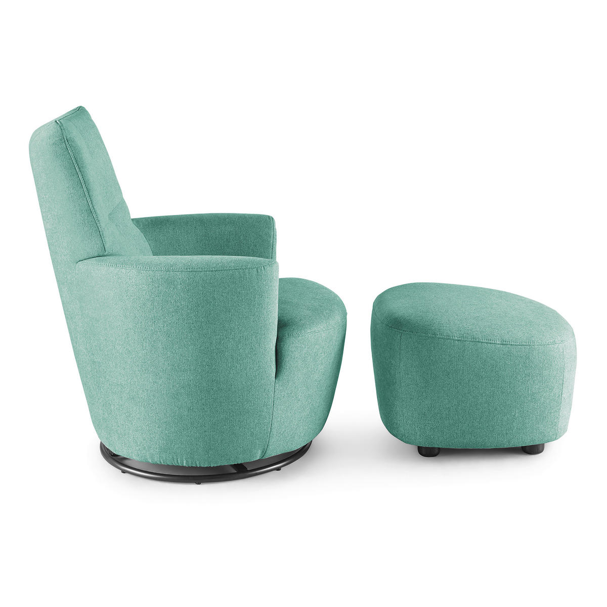 SESSEL Webstoff Türkis    - Türkis/Schwarz, Design, Textil/Metall (80/96/88cm) - SetOne by Musterring